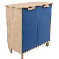 Meuble étagères Filou  avec portes sur pieds bleu delft - Image 3