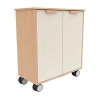 Meuble étagères Filou  avec portes à roulettes blanc - Image 4