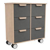 Meuble Filou  6 tiroirs sur roulettes gris onyx - Image 2