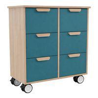 Meuble Filou  6 tiroirs sur roulettes turquoise - Image 4