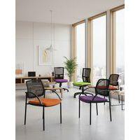 Lot de 2 chaises visiteurs Ritz dossier résille noire assise anis - Image 2