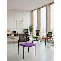 Lot de 2 chaises visiteurs Ritz dossier résille noire assise anis - Image 3