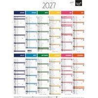 Lot de 10 Calendrier annuel vertical fr arc en ciel par 10 - 43x55cm - Image principale