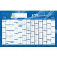 Lot de 10 Calendrier annuel horizontal fr bleu par 10 - 65x43cm - Image principale