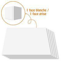 Feuille carton 1 face grise 1 face blanche 640g 50x65cm 1mm (lot de 5 feuilles) - Image 2