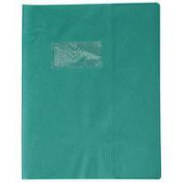 Protège-cahier grain cuir 20/100e 17x22 cm vert - Image principale