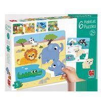 6 puzzles habitat en bois 4 pièces - Image principale