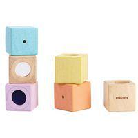 Lot 6 blocs sensoriels pastel en bois aux textures variées - Image 2