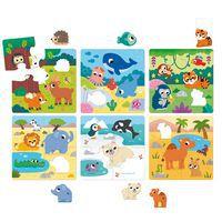 6 puzzles habitat en bois 4 pièces - Image 2
