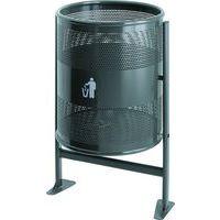 Corbeille d'extérieur graphite 80 L sur support - Image 3