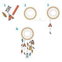 Lot 3 kits attrape-rêves à fabriquer matières et coloris assortis