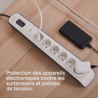 Parafoudre 6 prises, 650 Joules avec cordon 2 mètres - Image 3