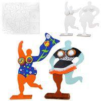 Lot de 5 sculptures carton - Les nanas - Image principale