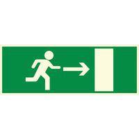 Panneau - sortie de secours à droite - - Image principale
