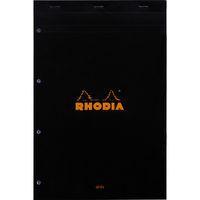Bloc agrafé Black N 20 21x31,8cm Seyès 80 feuilles perforées - Rhodia