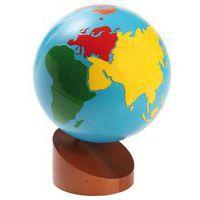 Globe des continents colorés