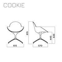 Chaise Cookie pied étoile alu verni coque pivotante polypropylène Infiniti thumbnail image 3