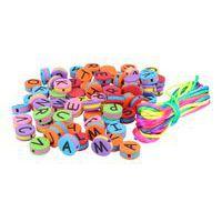 Perles en mousse EVA lettres multicolore x500 + lacet - Image principale