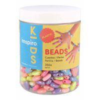 Perles plastique coeur opaque pastel x 350 - Innspiro
