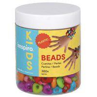 Perles plastique cœur opaque multicolores x 380 - Innspiro