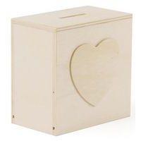 Tirelire motif cœur en bois à décorer 100x100x60mm - Image principale