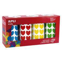 Pack 4 rouleaux gommettes cœur 20 mm 7080 unités - Apli Kids