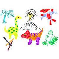 Lot de 6 pochoirs dinosaures à composer 12,5x14cm - Image 2