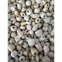 Sachet 470 perles bois formes assorties - Ammi