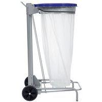 Support roulant pour sac poubelle de tri 110 L couvercle bleu - Rossignol thumbnail image 4