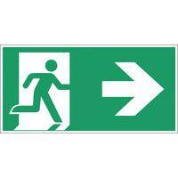 Panneau d'évacuation-secours - "Issue de secours à droite" - Rigide - Image principale