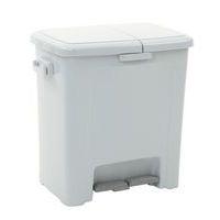 Poubelle à pédale double Dustbin 45L Plastique Gris - Image principale