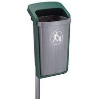 Poubelle d'extérieur plastique 50L gris/vert - Image principale