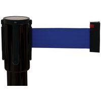 Poteau noir sangle bleu 5m base à roulettes noir - Image 2