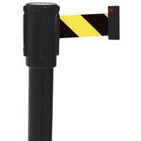 Poteau noir sangle jaune/noir 5m base à roulettes noir - Image 4
