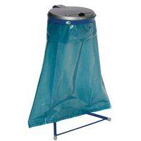 Support sac-poubelle standard bleu avec couvercle - 120 L thumbnail image 2
