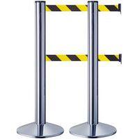 Poteau Gris double sangle de 2 m Noir/jaune - Image 2