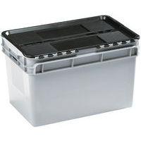 Bac std couvercle intégré H 335 mm Gerbage Couvercle Noir Coloris:Gris - Image principale