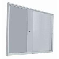 Vitrine intérieur porte coulissante fond acier coloris gris H 68 cm x L 94 cm - Image principale