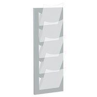 Présentoir mural Nova X - 5 cases - Pour format :A4-Argent - Image principale