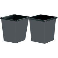 Corbeille de bureau carrée métal noire 27L - Image principale