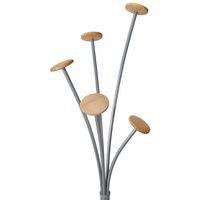 Portemanteau acier Festival Gris 5 patères bois - Image 4