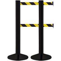 Poteau Noir double sangle de 2 m Noir/jaune - Image 5