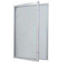 Vitrine d'exterieur porte battante - Fond aluminium - Porte en verre de sécurité - Serrure différente thumbnail image 2