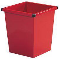 Corbeille de bureau carrée métal rouge 27L - Image principale