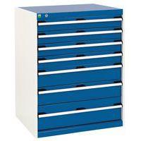 Armoire d'atelier à tiroirs Bott SL86 Ht 100 cm 7 tiroirs Gris/Bleu - Image principale