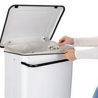 Poubelle statique à pedale 110 L Blanc - Manutan - Image 5