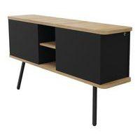 Caisson suspendu Alto duo noir 2 pieds 2 tiroirs top chêne vieilli - Image principale