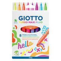 Etui de 8 feutres fluos pointe extra large turbo maxi - Giotto
