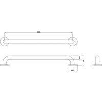 Barre de soutien - Ø 32 mm - 60 cm - Inox satiné thumbnail image 2