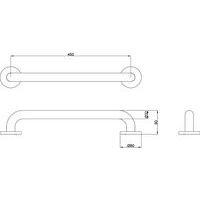 Barre de soutien - Ø 32 mm - 45 cm - Inox satiné - Image 2